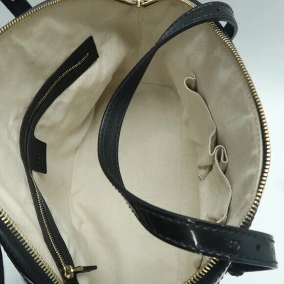 GUCCI Dome Black Leather Satchel 593-061925 - Picture 8 of 11